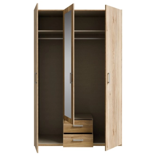 Szafa z lustrem i szufladami 130 cm Dąb Mauvella